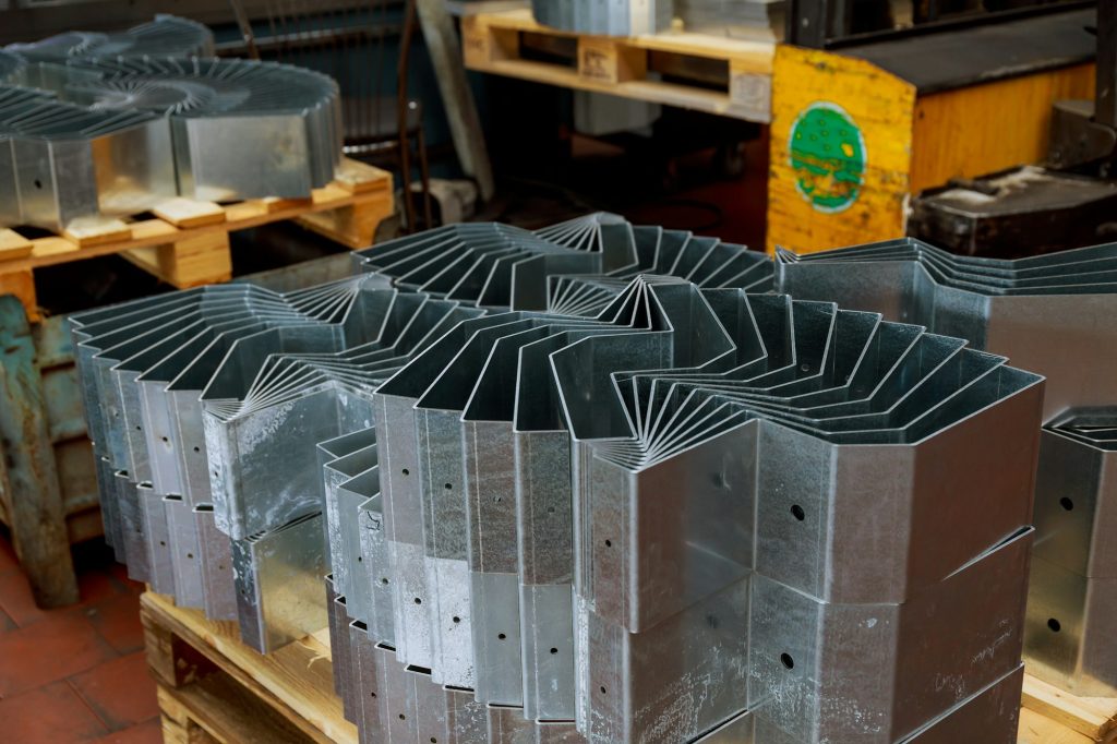 The finished product after bending on a sheet metal bending machine.